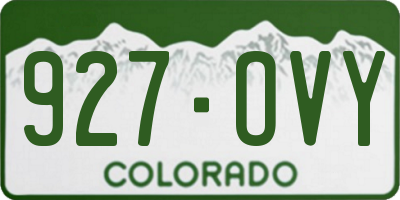 CO license plate 927OVY