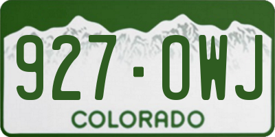 CO license plate 927OWJ