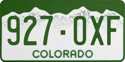 CO license plate 927OXF