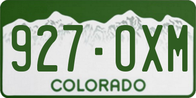 CO license plate 927OXM