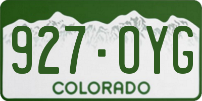 CO license plate 927OYG