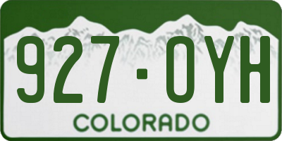 CO license plate 927OYH