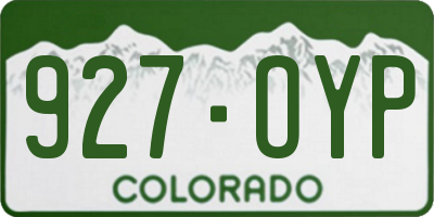 CO license plate 927OYP