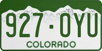 CO license plate 927OYU