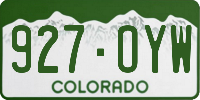CO license plate 927OYW