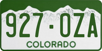 CO license plate 927OZA