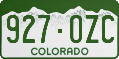 CO license plate 927OZC