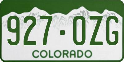 CO license plate 927OZG