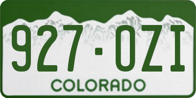 CO license plate 927OZI