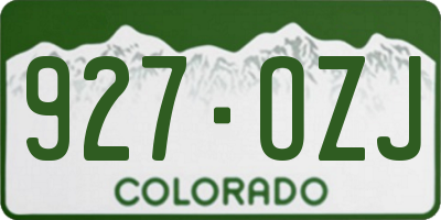 CO license plate 927OZJ