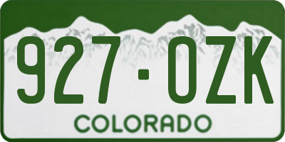 CO license plate 927OZK