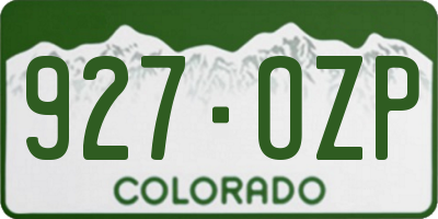 CO license plate 927OZP