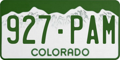 CO license plate 927PAM