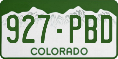 CO license plate 927PBD