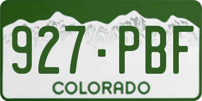 CO license plate 927PBF