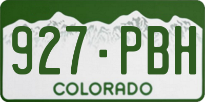 CO license plate 927PBH