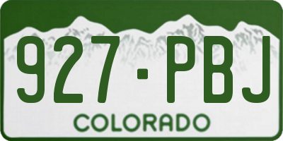 CO license plate 927PBJ