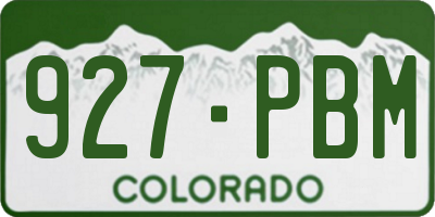 CO license plate 927PBM