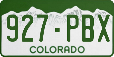CO license plate 927PBX