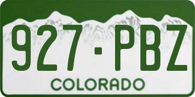 CO license plate 927PBZ