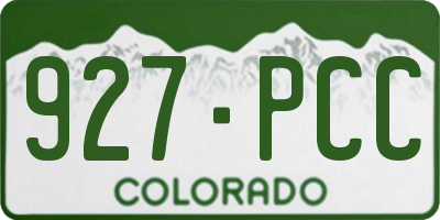 CO license plate 927PCC