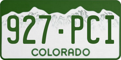 CO license plate 927PCI