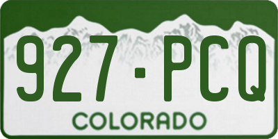 CO license plate 927PCQ