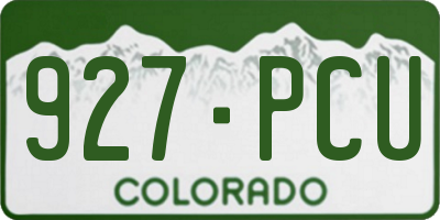 CO license plate 927PCU