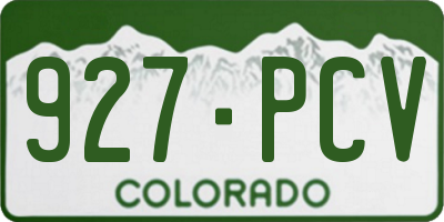 CO license plate 927PCV