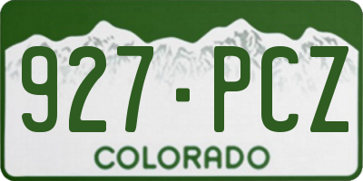 CO license plate 927PCZ