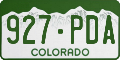 CO license plate 927PDA