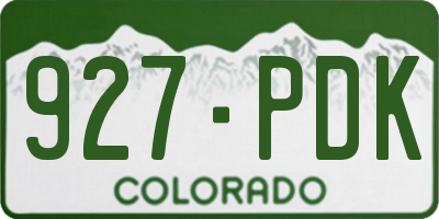 CO license plate 927PDK