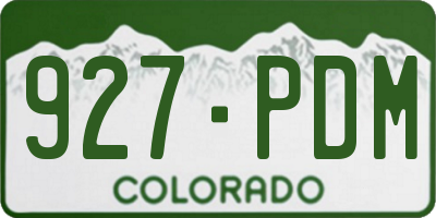 CO license plate 927PDM