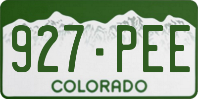 CO license plate 927PEE