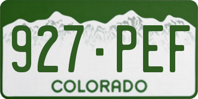 CO license plate 927PEF