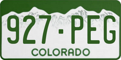 CO license plate 927PEG