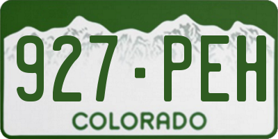 CO license plate 927PEH