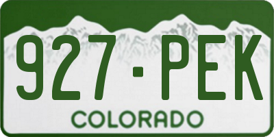 CO license plate 927PEK
