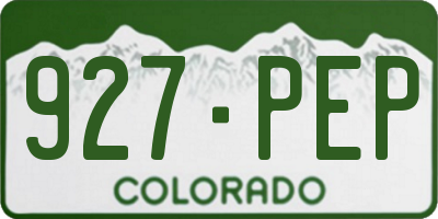 CO license plate 927PEP