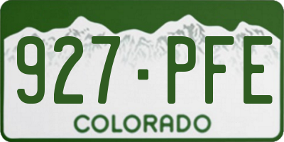 CO license plate 927PFE