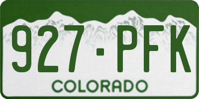 CO license plate 927PFK