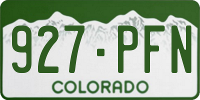 CO license plate 927PFN