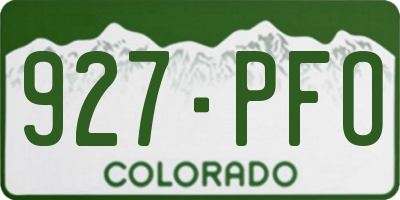 CO license plate 927PFO