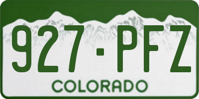 CO license plate 927PFZ
