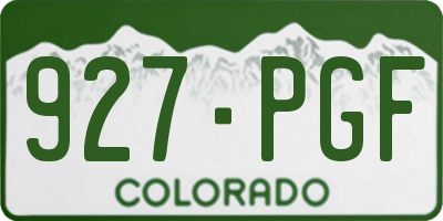 CO license plate 927PGF