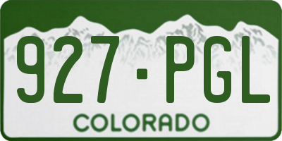CO license plate 927PGL