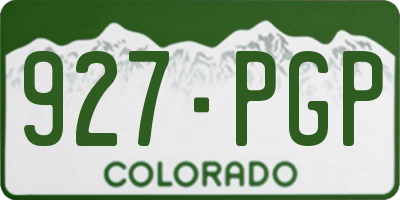 CO license plate 927PGP