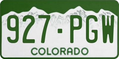 CO license plate 927PGW