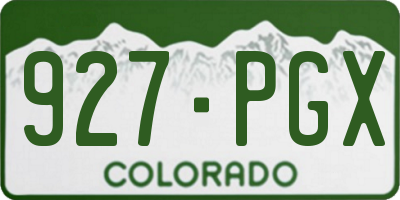 CO license plate 927PGX