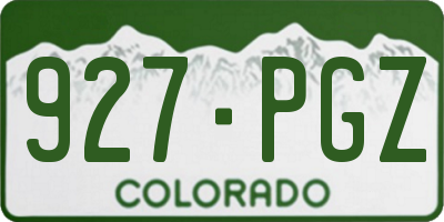 CO license plate 927PGZ